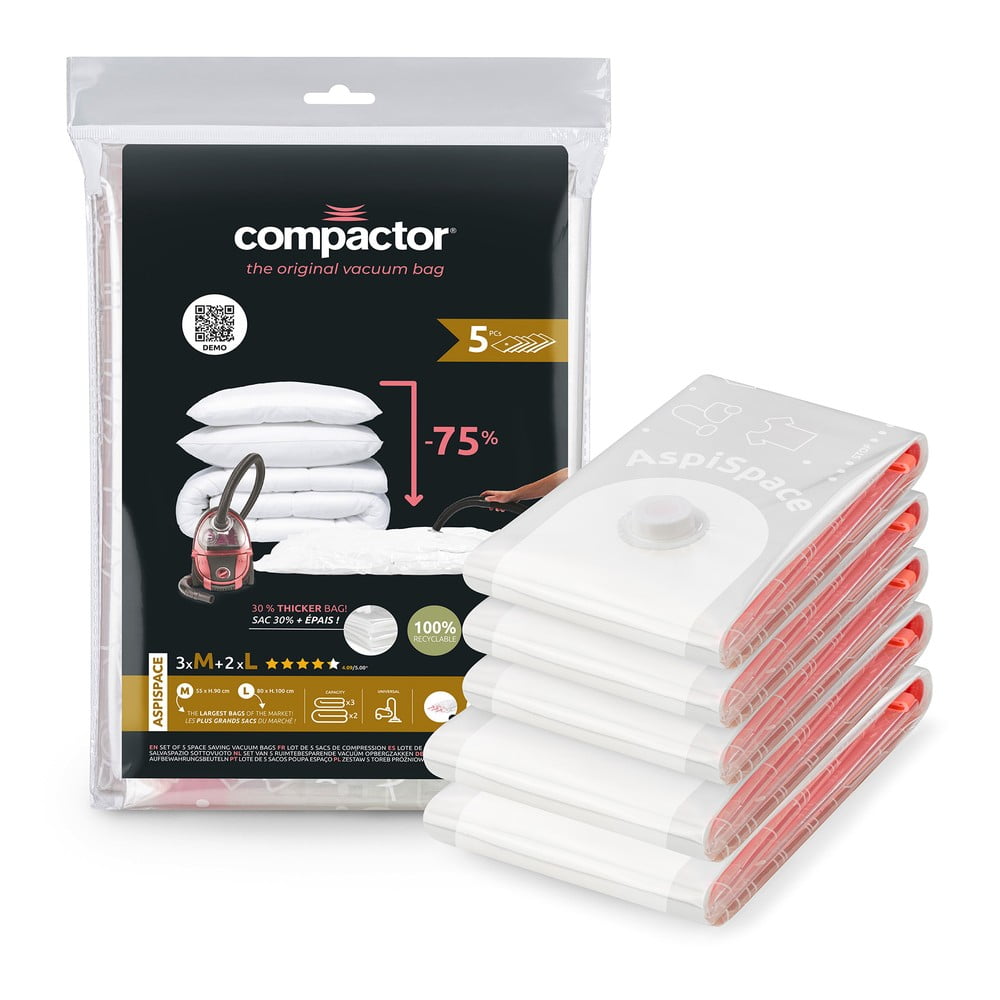Vákuové vrecia v súprave 5 ks Aspispace M/L – Compactor