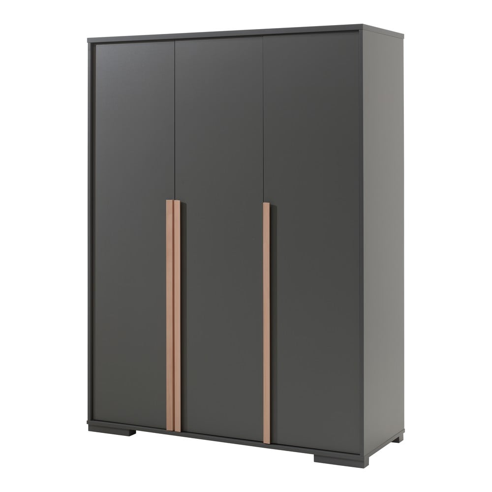 Tmavosivá detská šatníková skriňa 146x195 cm London – Vipack