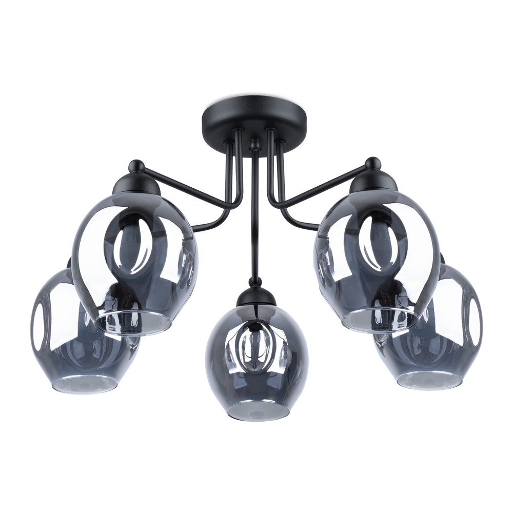 Čierne stropné svietidlo so skleneným tienidlom 59x59 cm Garten – Sollux