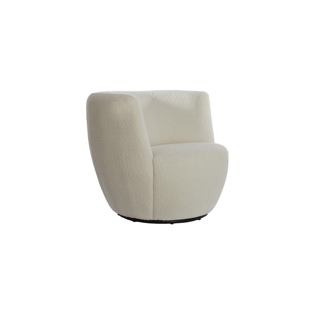 Biele kreslo z textílie buklé Senja – Light & Living