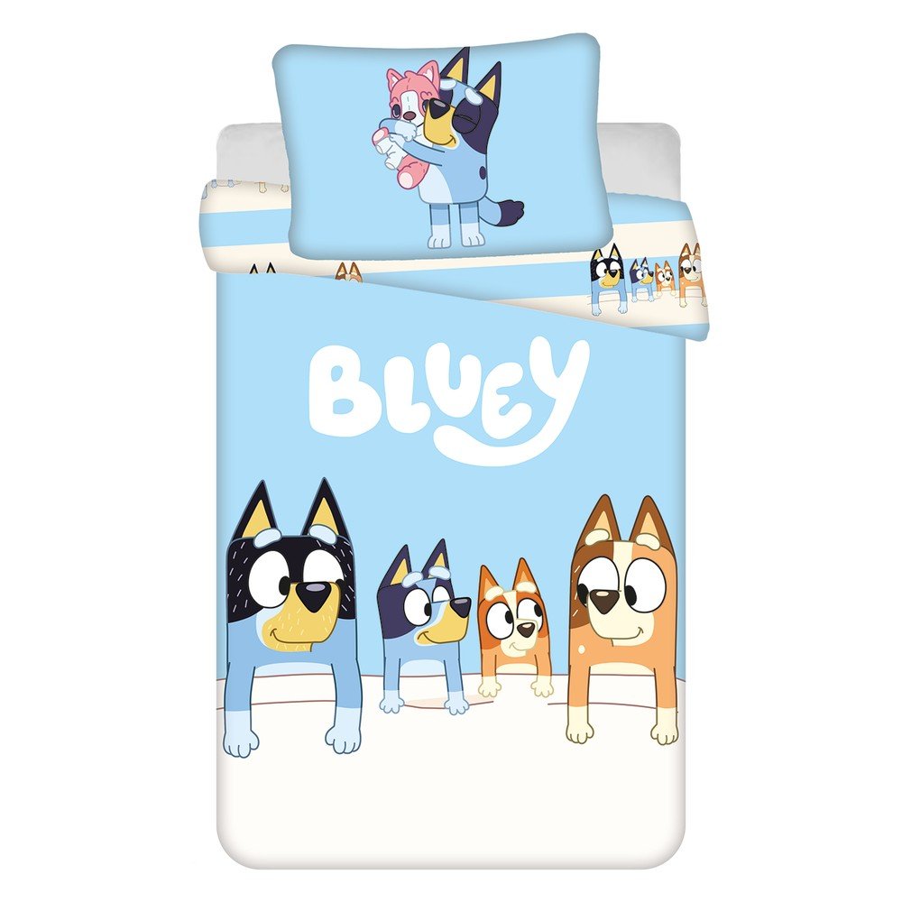 Modré bavlnené detské obliečky do postieľky 100x135 cm Bluey – Jerry Fabrics