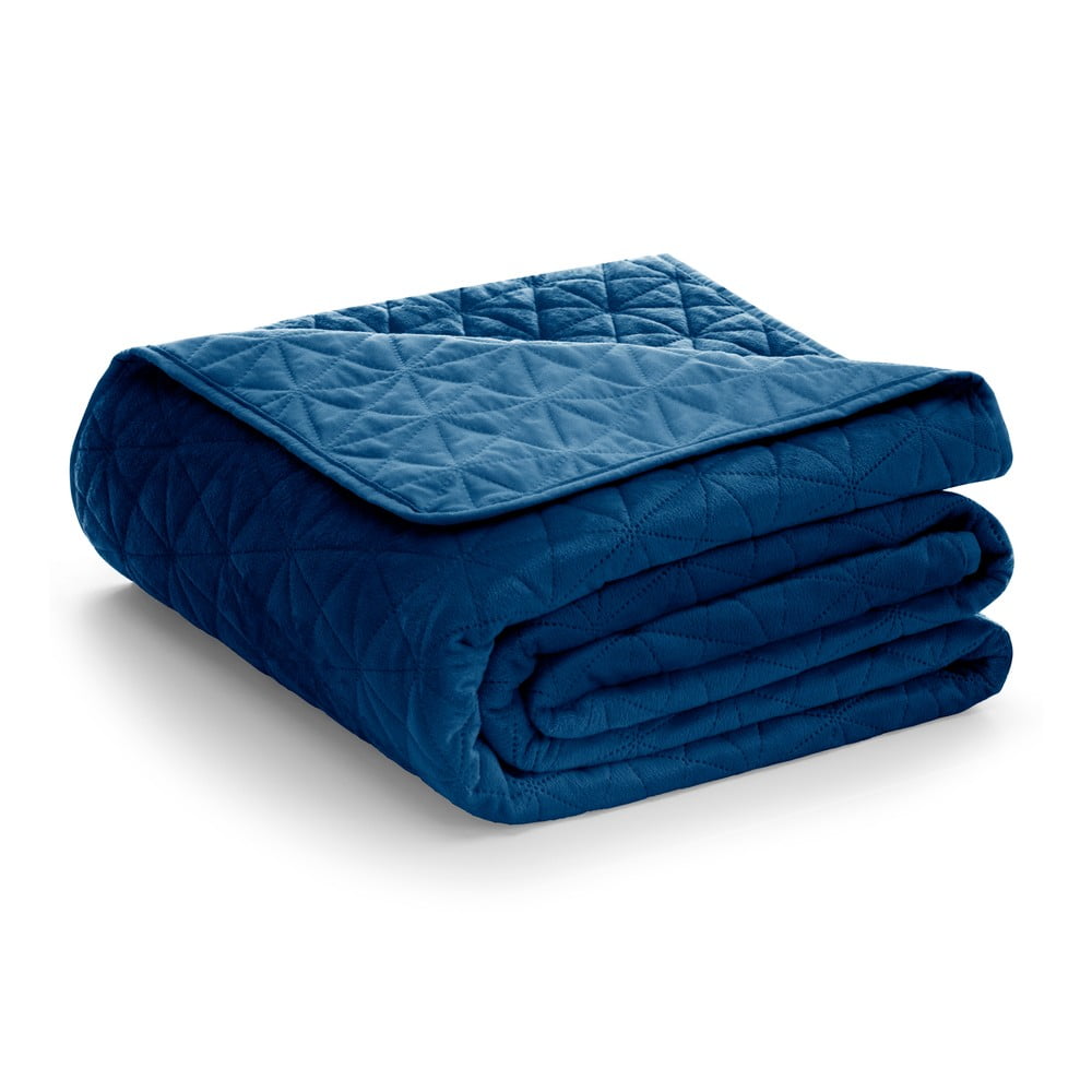 Modrý pléd cez posteľ AmeliaHome Laila Royal