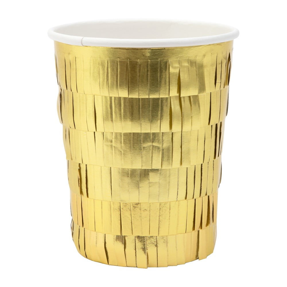 Papierové jednorazové tégliky v súprave 8 ks Gold Fringe Party – Meri Meri