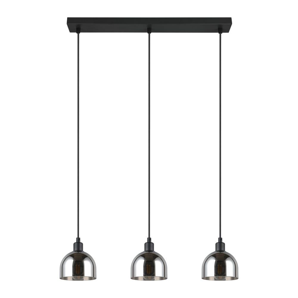 Závesné svietidlo so skleneným tienidlom v čierno-striebornej farbe Molly – Reality