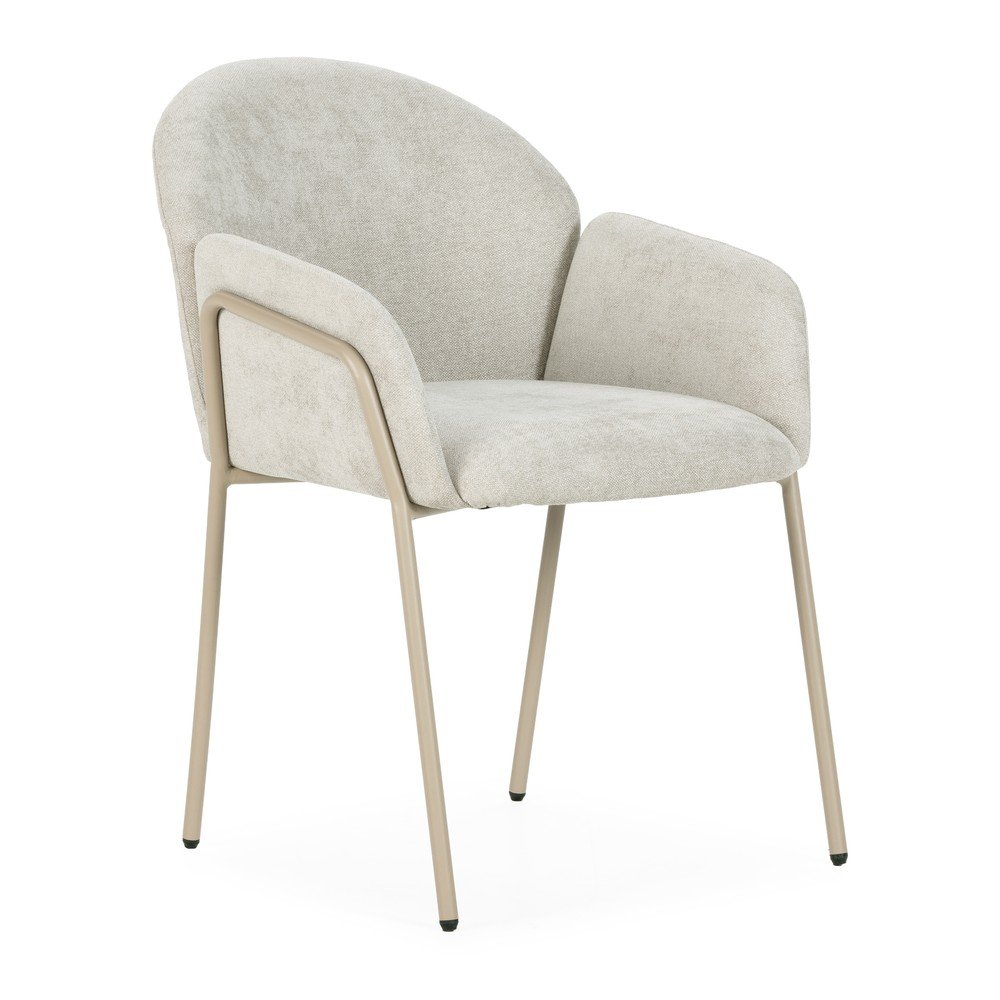 Béžové čalúnené jedálenské kreslá v súprave 2 ks Aslin – MOME