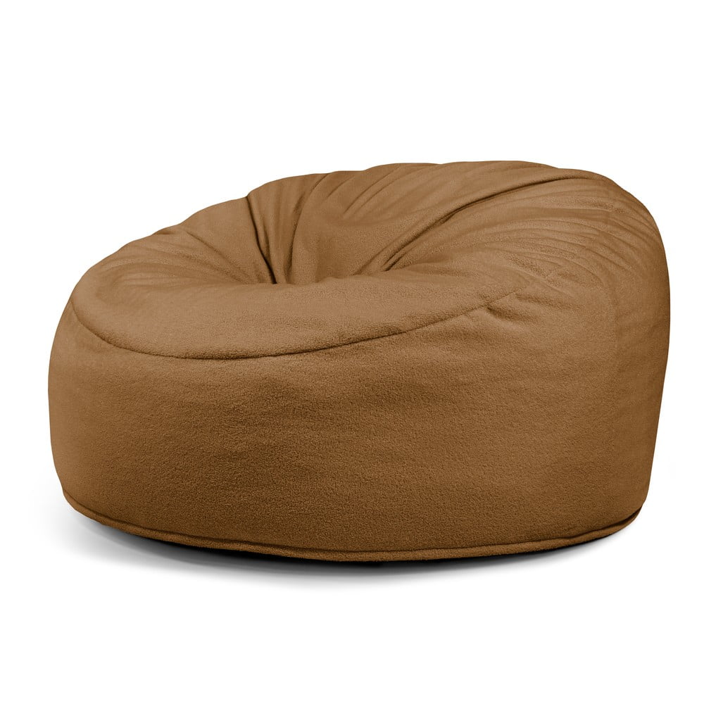 Hnedý sedací vak z textílie buklé Om 135 – SLOWDOWN