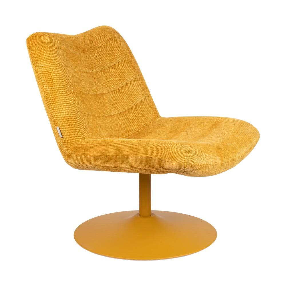 Okrovožlté zamatové kreslo Bubba – Zuiver