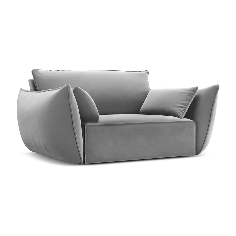 Svetlosivé zamatové kreslo Vanda – Mazzini Sofas