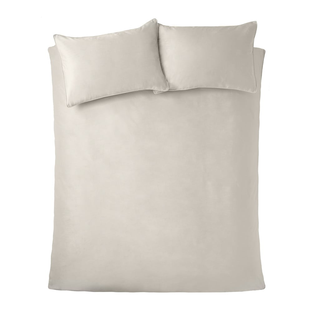 Krémové zamatové obliečky na dvojlôžko/predĺžené 230x220 cm Kingsley – Catherine Lansfield