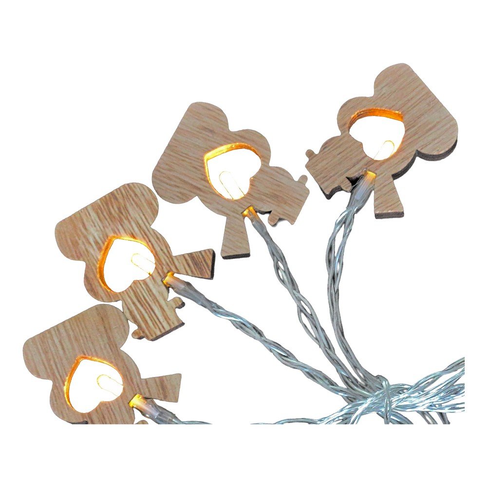 Svetelná reťaz s 10 žltými LED svetielkami Casa Selección Snowmen