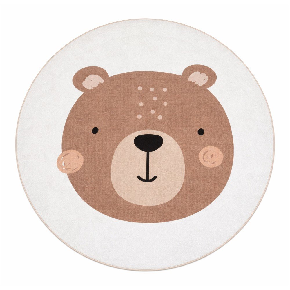 Hnedý/krémový prateľný detský koberec ø120 cm Teddy Bear – Mila Home
