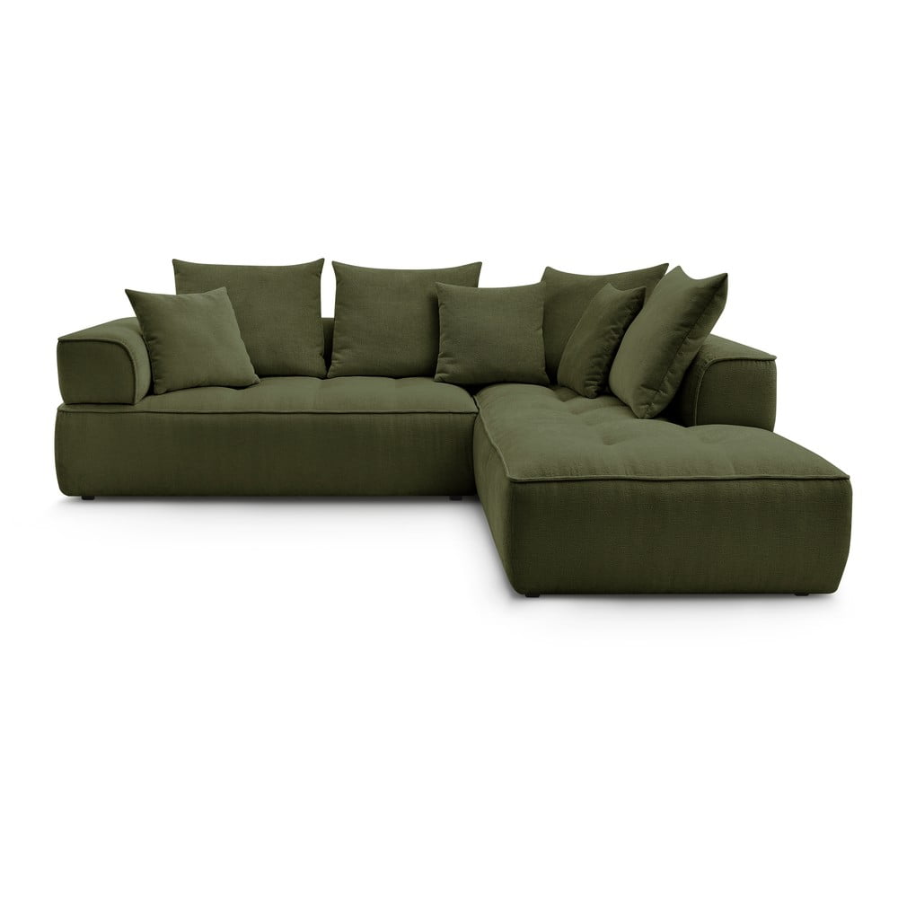 Zelená ženilková rohová pohovka (pravý roh/do L) Whesley – Bobochic Paris