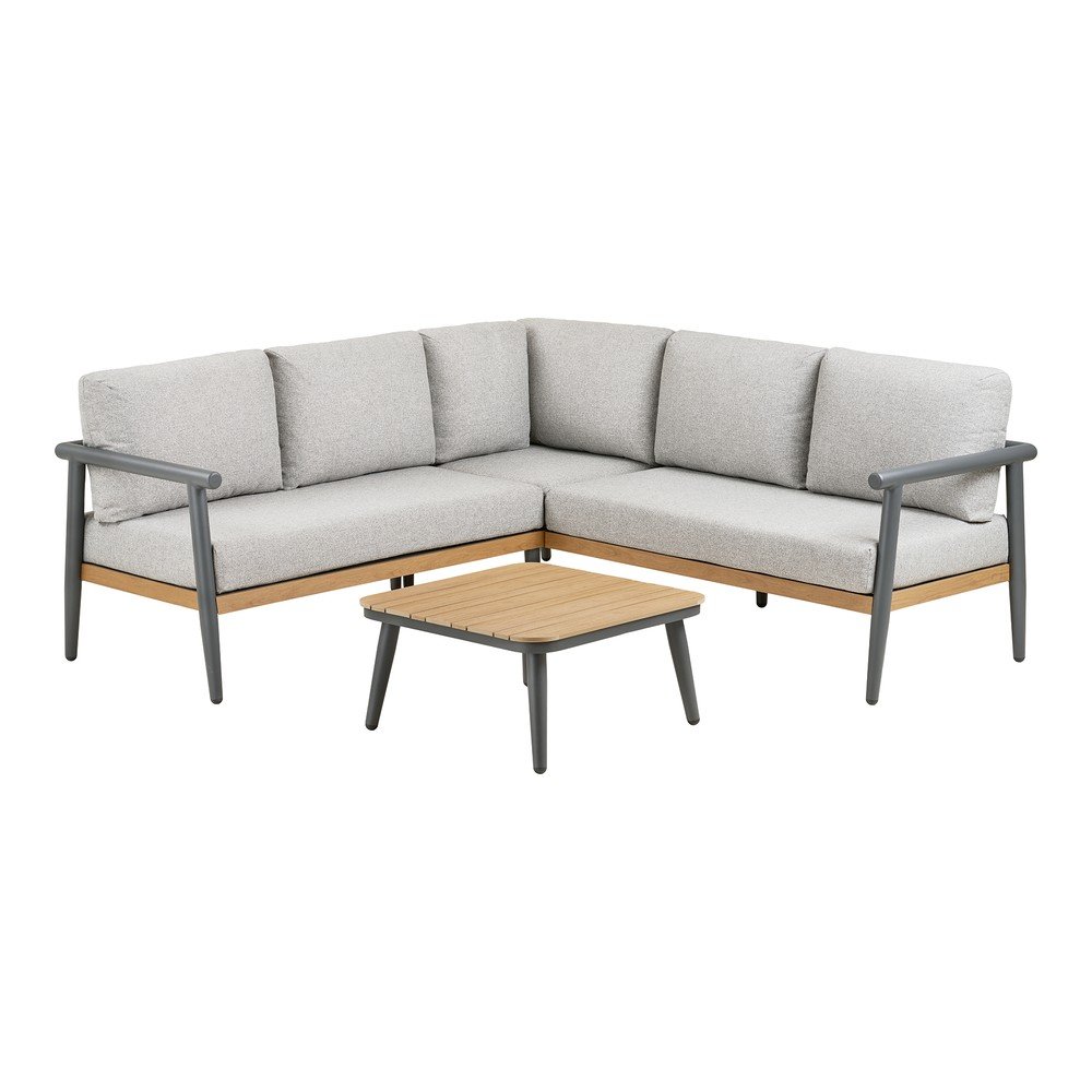 Sivá čalúnená záhradná lounge súprava pre 4 osoby Comillas – House Nordic