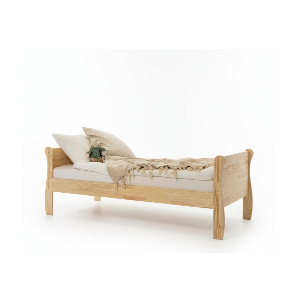 Detská posteľ z borovicového dreva s roštom 80x160 cm v prírodnej farbe Roma – Adeko