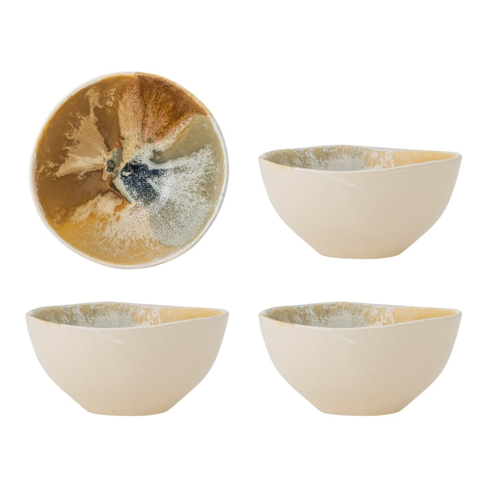 Krémové misky v súprave 4 ks z kameniny 525 ml Lacey – Bloomingville