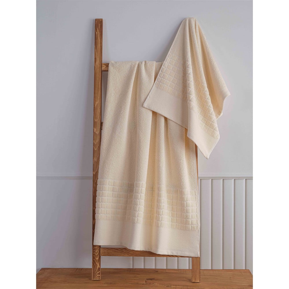 Biele froté bavlnené uteráky a osušky v súprave 2 ks Square – Mila Home