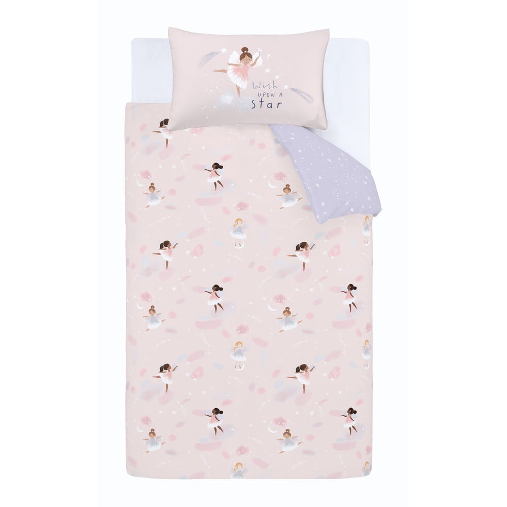 Ružové/fialové detské obliečky na dvojlôžko 200x200 cm Dancing Fairies – Catherine Lansfield