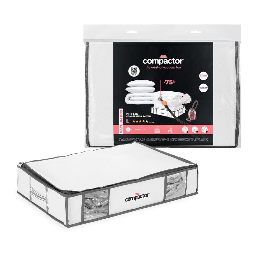 Vákuový/vystužený látkový úložný box na oblečenie 65x50x15