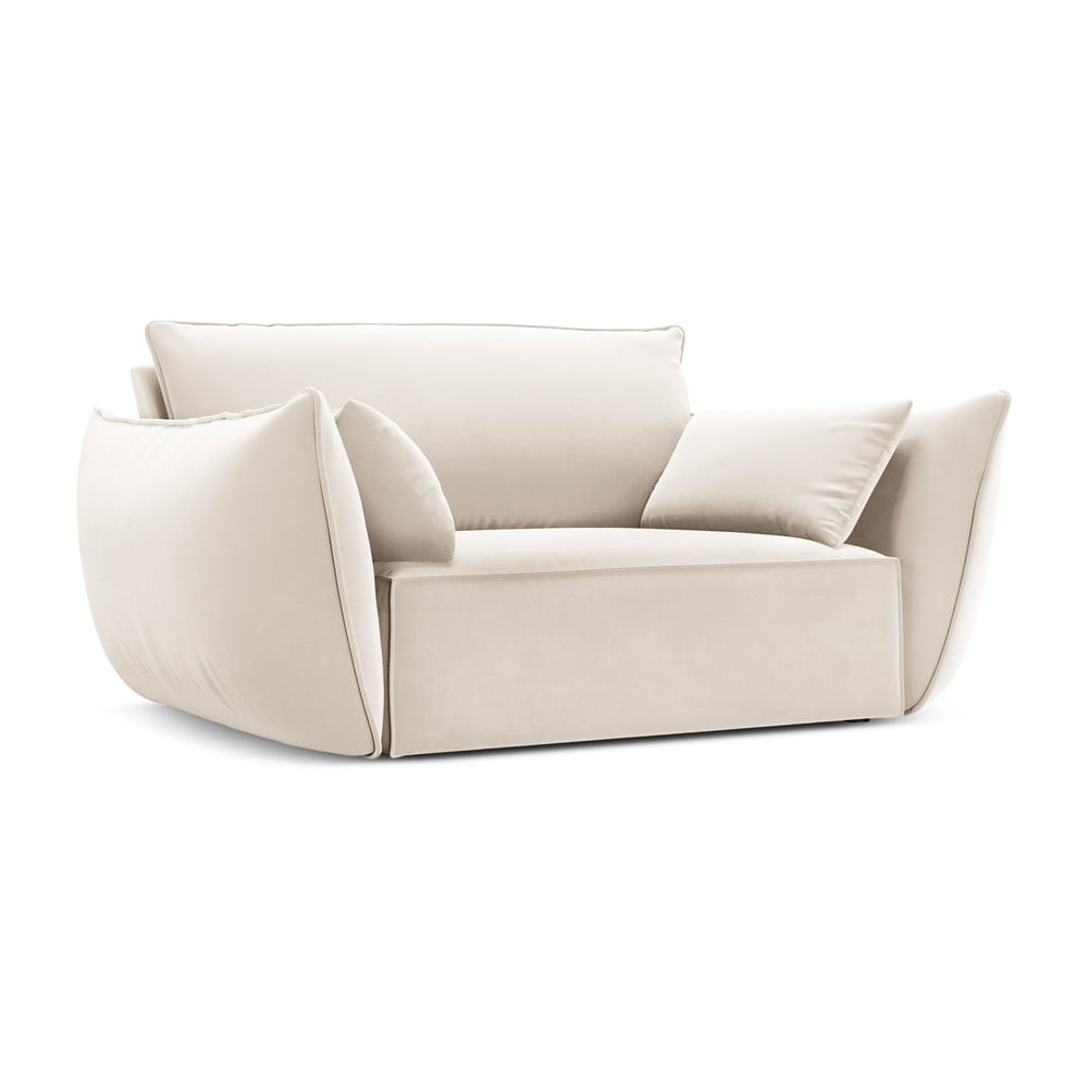 Béžové zamatové kreslo Vanda – Mazzini Sofas