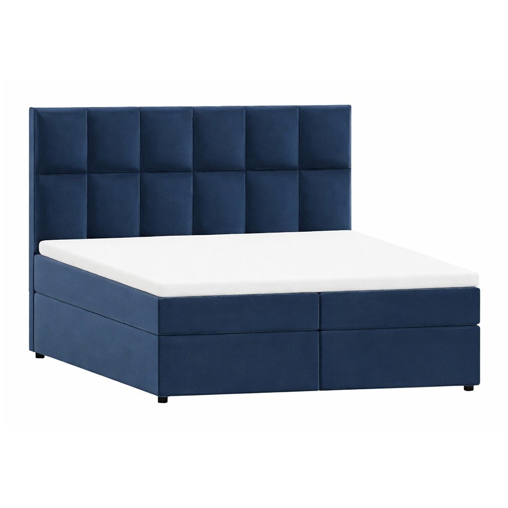Tmavomodrá boxspring posteľ s úložným priestorom 160x200 cm Flip – Ropez