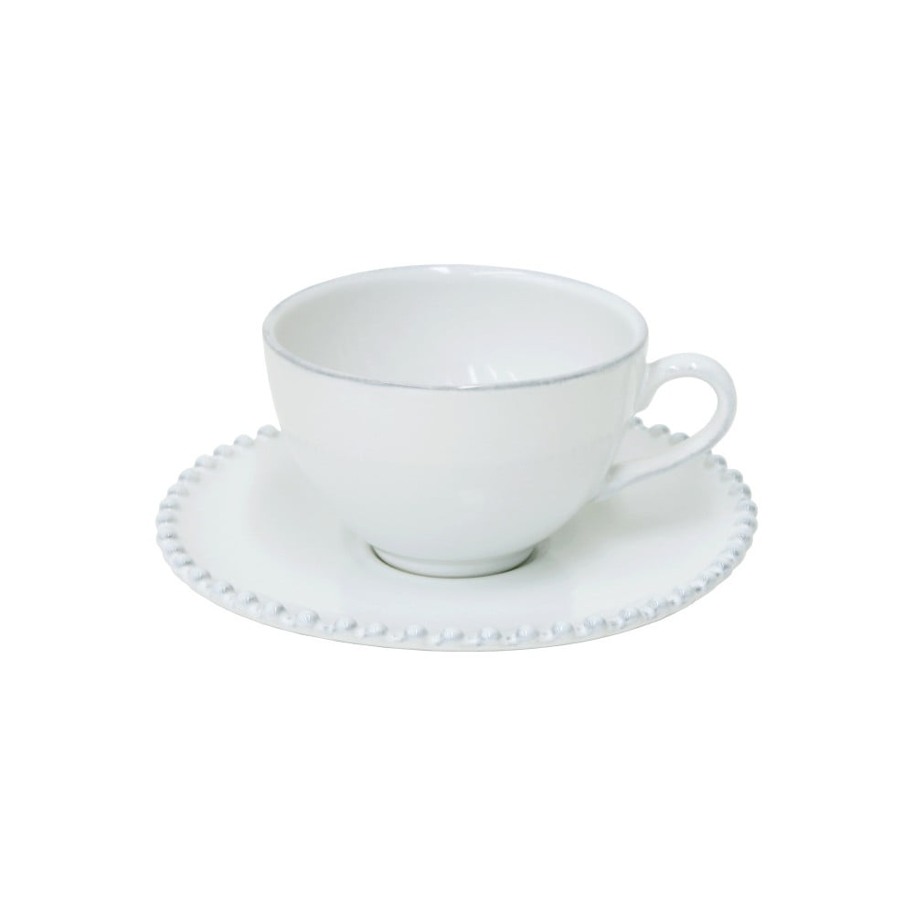 Biely kameninový hrnček s tanierikom Costa Nova Pearl