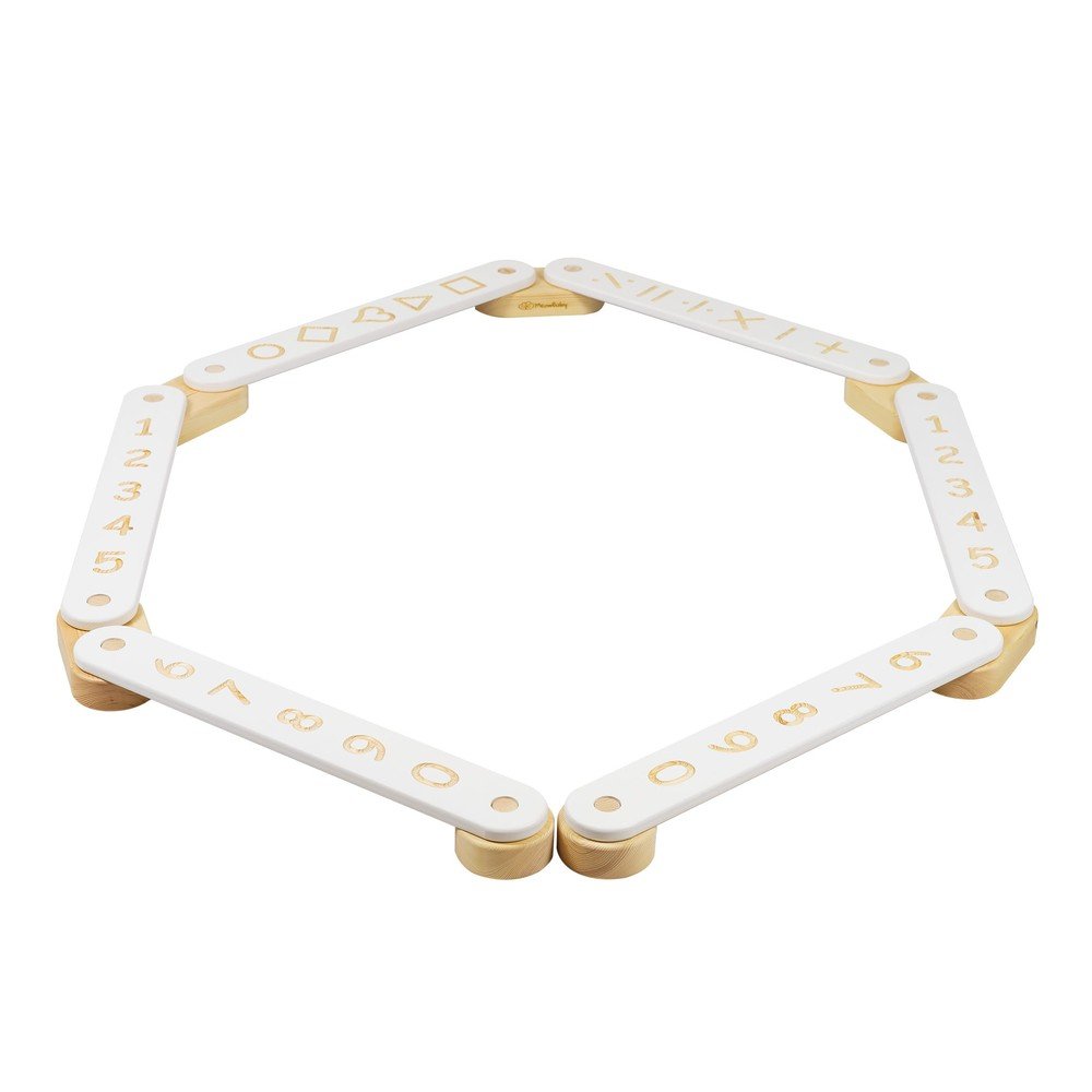 Biela senzorická dráha z borovicového dreva 10x408x5 cm Montessori – Meowbaby