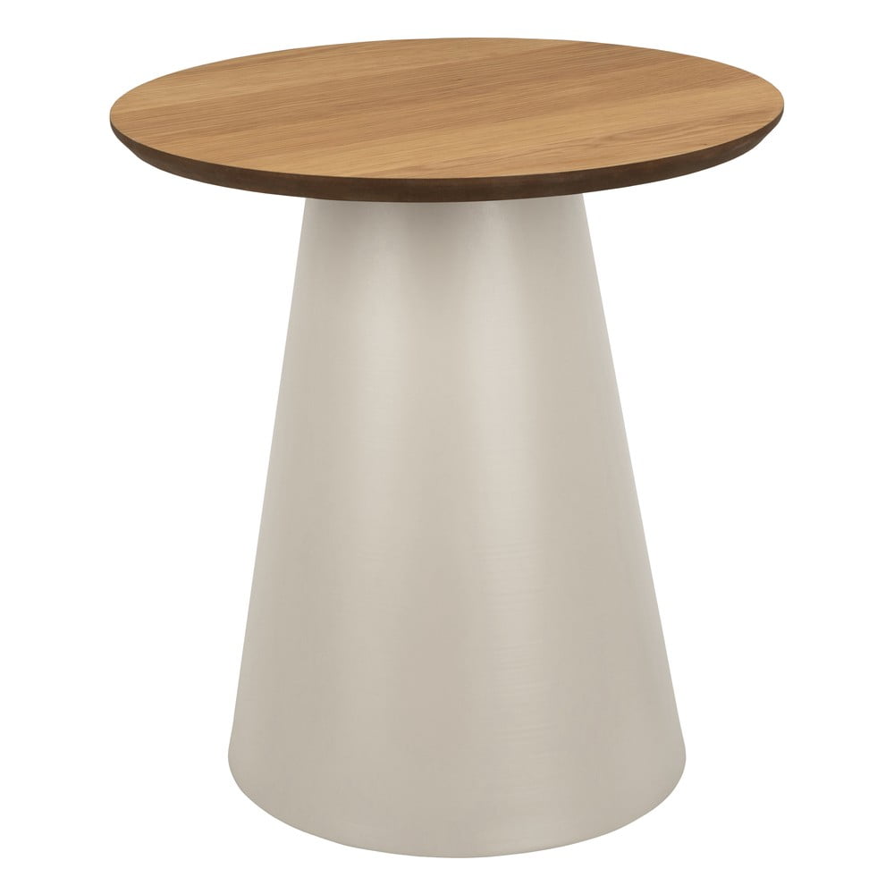 Okrúhly konferenčný stolík s doskou v dubovom dekore v krémovo-prírodnej farbe ø 45 cm Soli – Actona