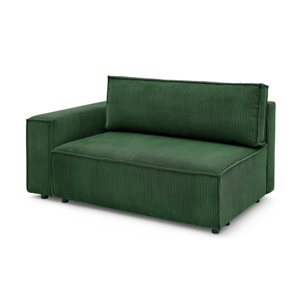 Zelený menčestrový modul pohovky (ľavý roh) Nihad modular – Bobochic Paris