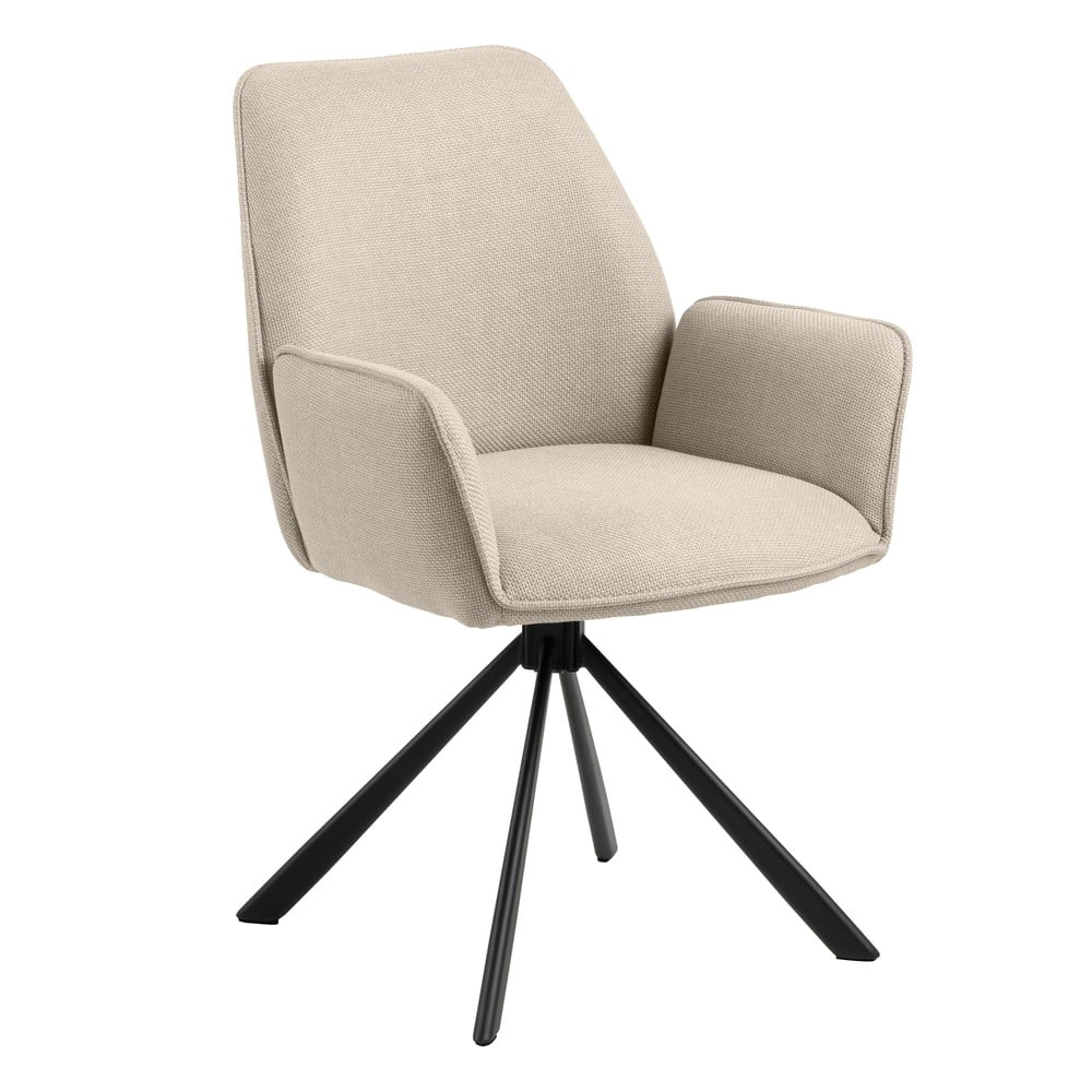 Béžové čalúnené jedálenské kreslá v súprave s podrúčkami 2 ks Glenda – Actona