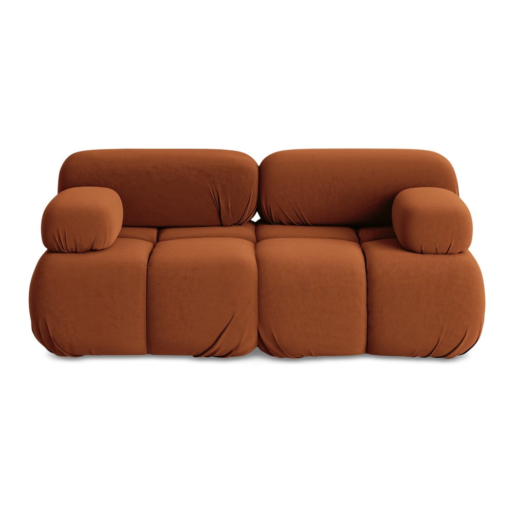 Oranžová zamatová pohovka 190 cm Lokua – Makamii