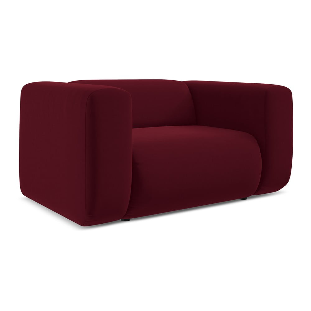 Vínovočervené zamatové kreslo Ekahi – Makamii