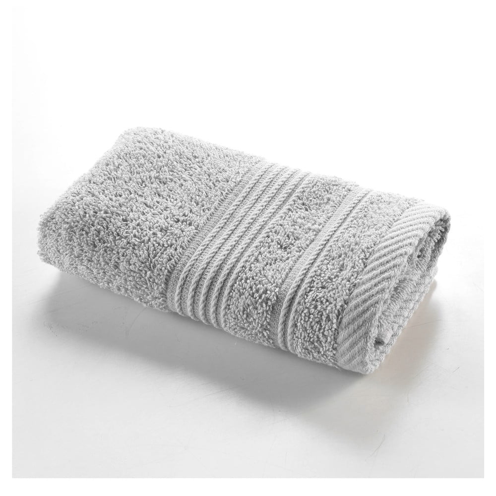 Svetlosivý froté bavlnený uterák 30x50 cm Tendresse – douceur d'intérieur