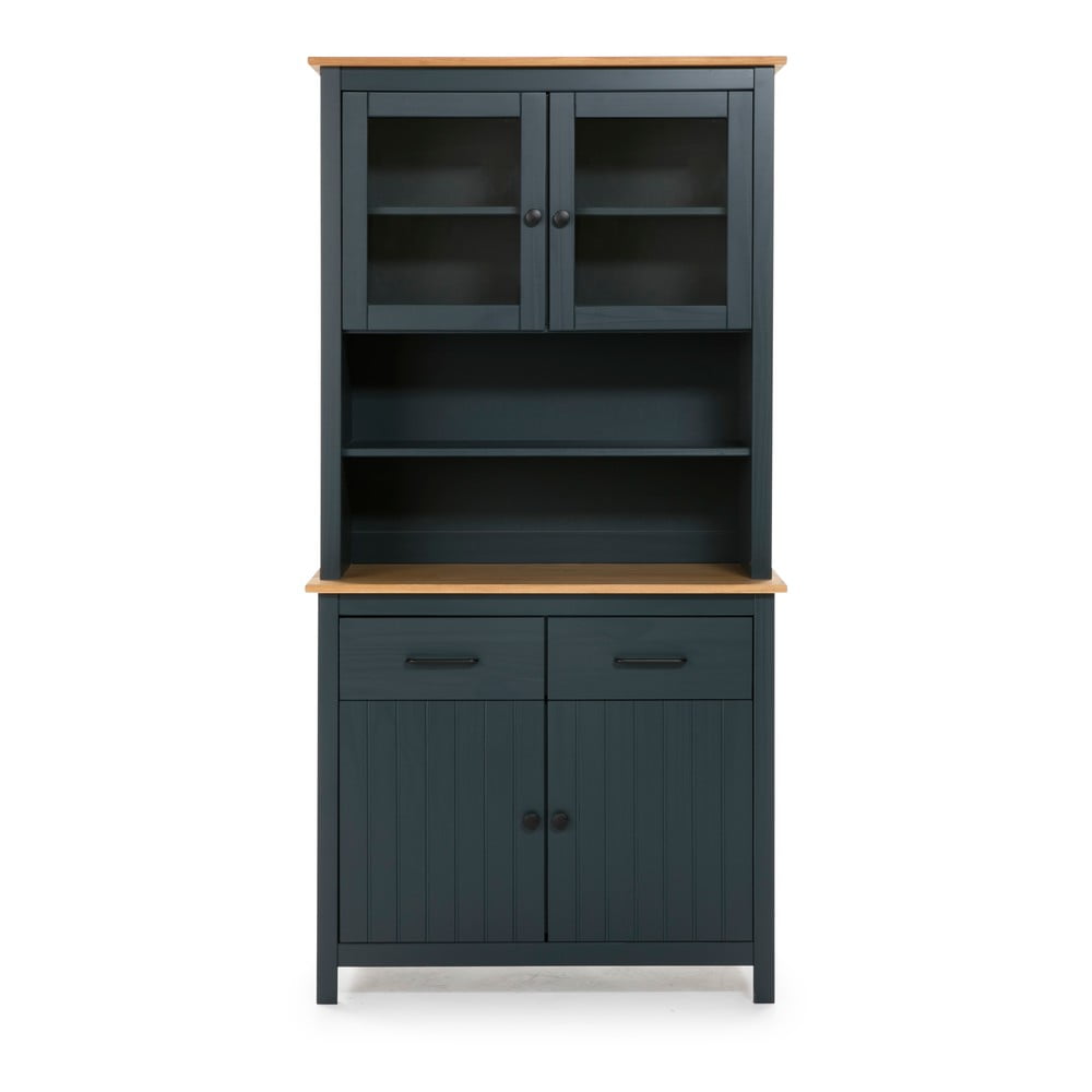 Tmavomodrá vitrína z borovicového dreva 90x180 cm Miranda – Marckeric