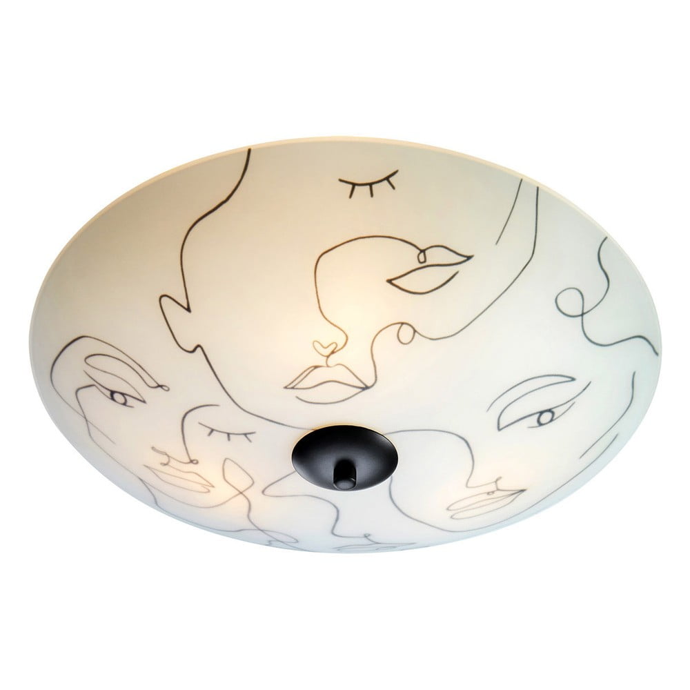 Biele stropné svietidlo so skleneným tienidlom 43x43 cm Messy Family - Markslöjd