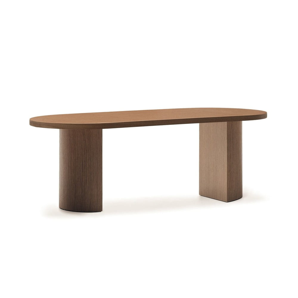 Okrúhly jedálenský stôl s doskou v dekore orechového dreva 100x200 cm Nealy – Kave Home