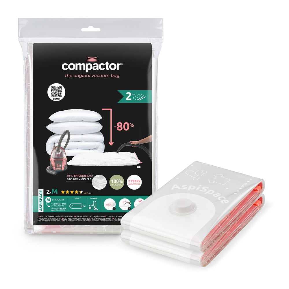 Vákuové vrecia v súprave 2 ks Premium Valve M – Compactor