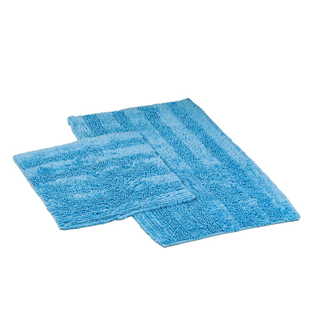 Modré kúpeľňové predložky v súprave 2 ks 60x100 cm Luxury Softy – Foutastic