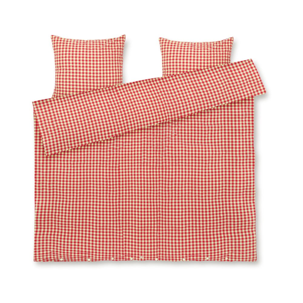 Červené/žlté krepové obliečky na dvojlôžko/predĺžené 200x220 cm Bæk&Bølge – JUNA