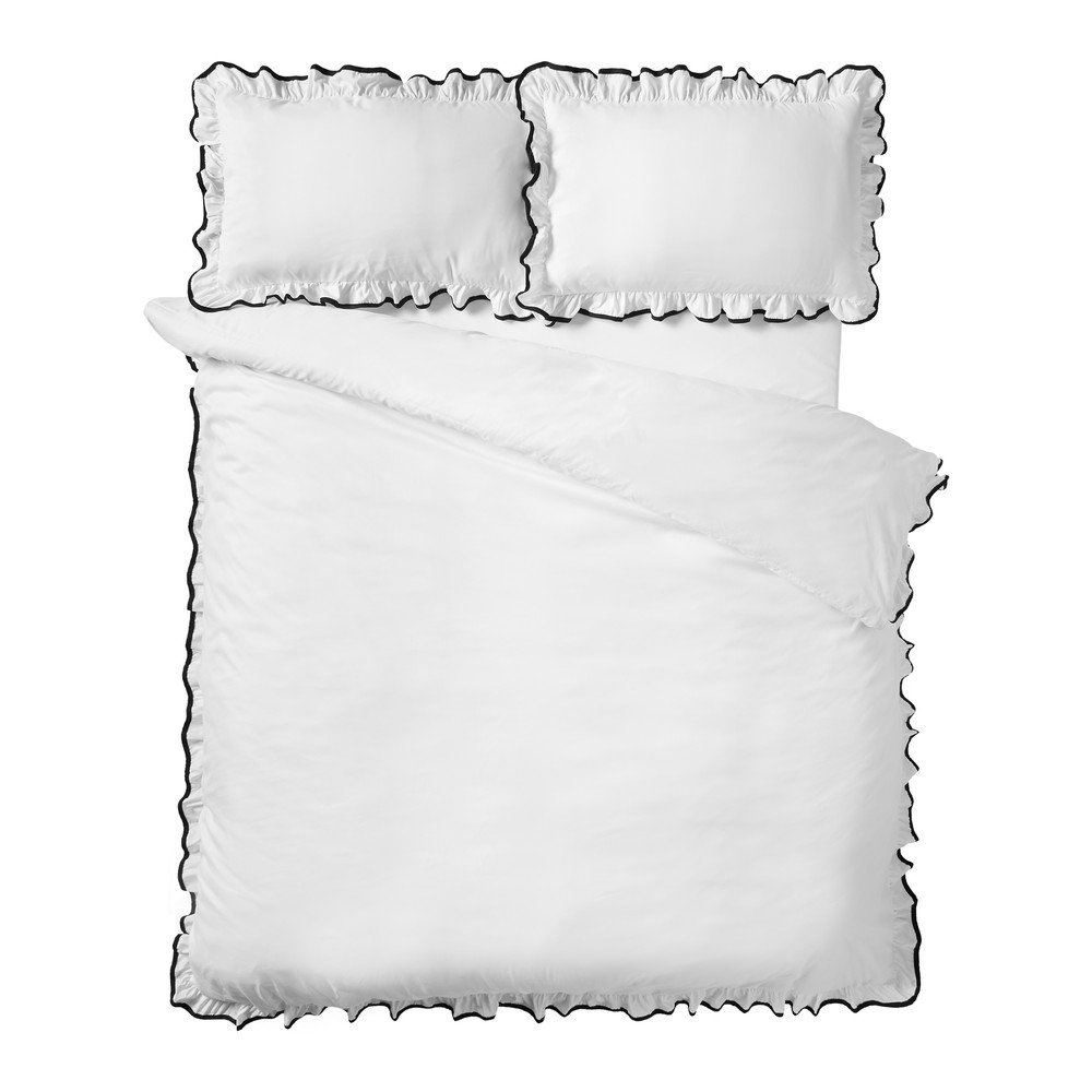 Biele obliečky na jednolôžko 135x200 cm So Soft Mono Frill – Catherine Lansfield