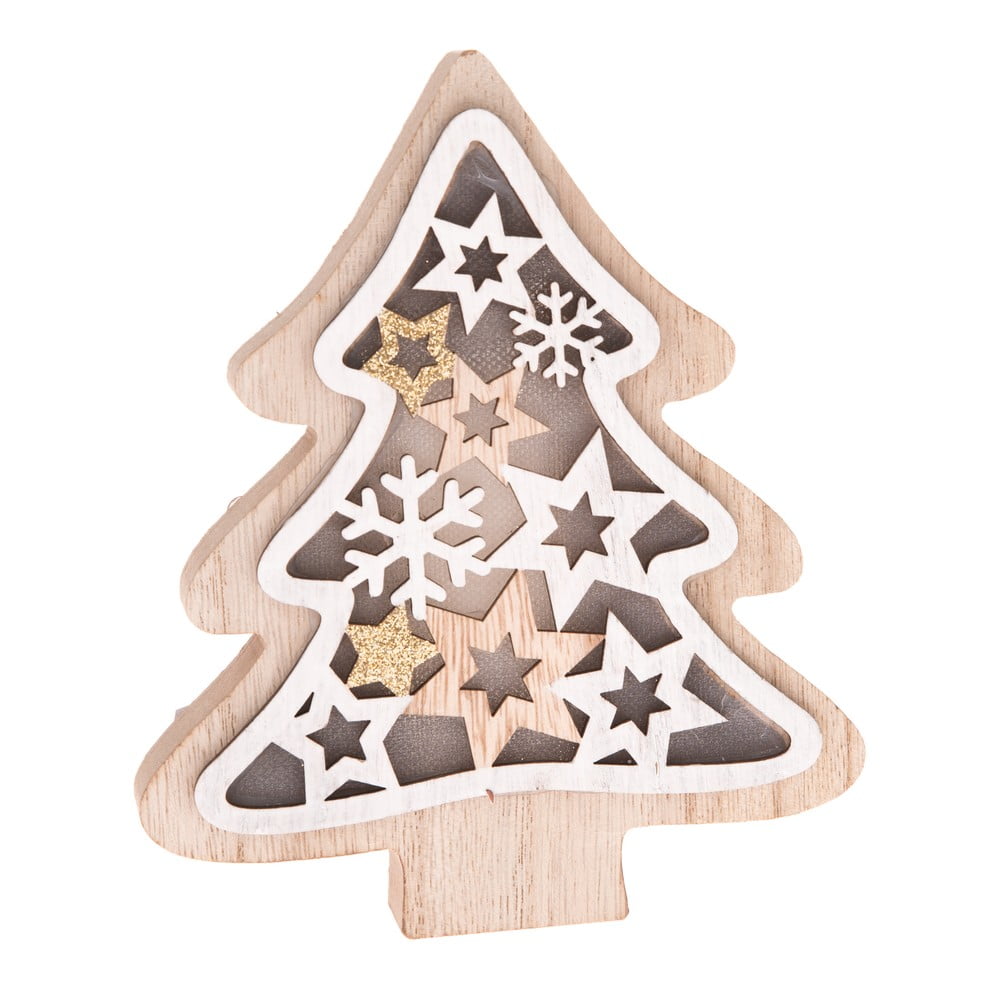 Drevený stromček s LED svetlom Dakls