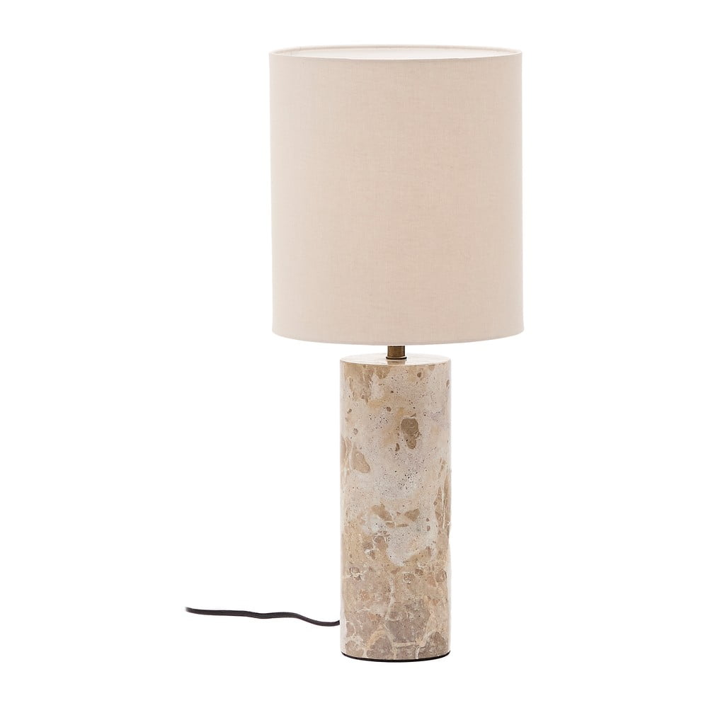 Béžová mramorová stolová lampa s textilným tienidlom (výška 54 cm) Raze – Kave Home