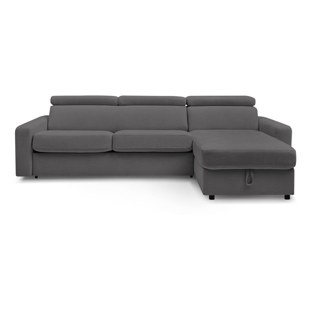 Tmavosivá rozkladacia rohová pohovka (variabilná) Monaco – Bobochic Paris