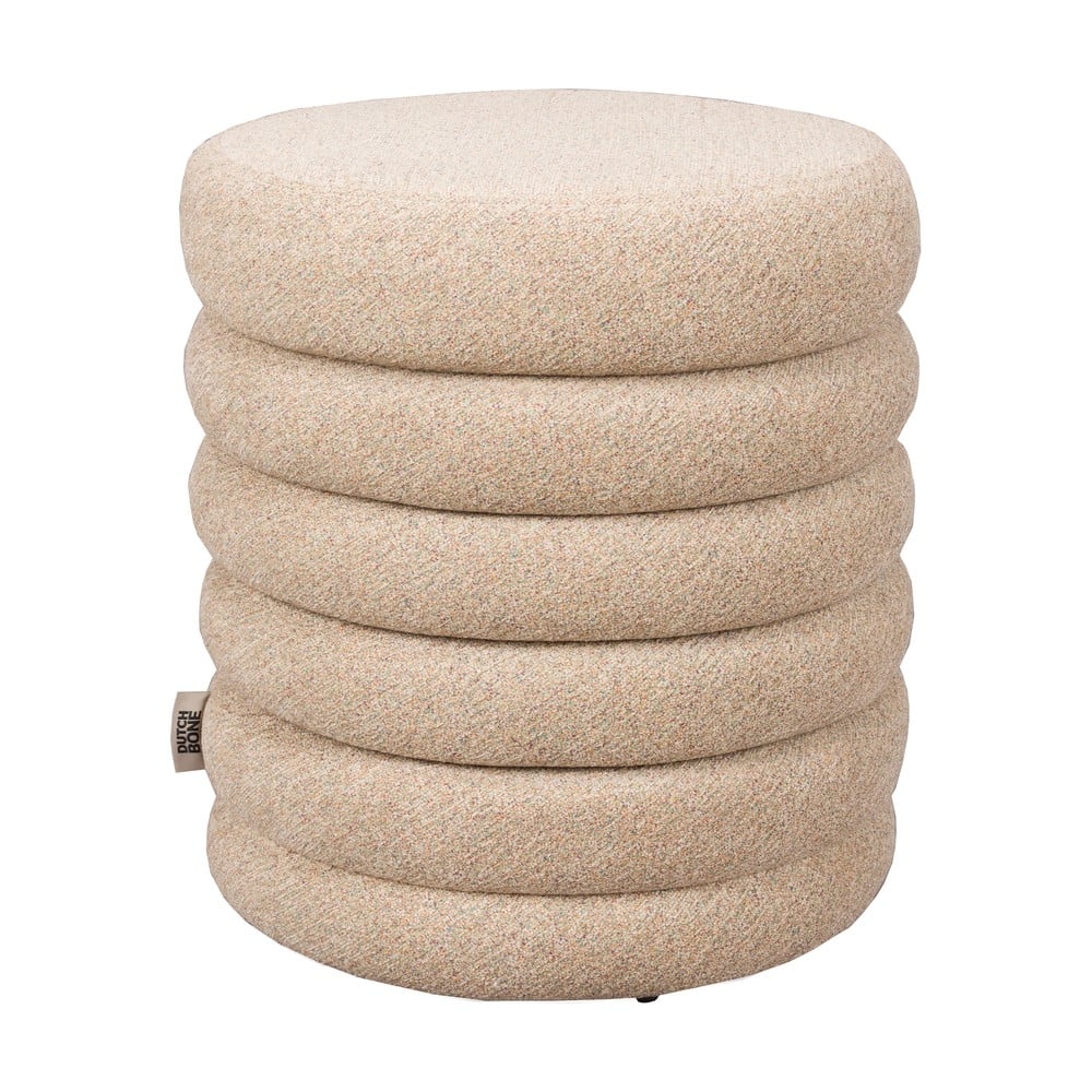 Béžový taburet z textílie buklé Fern – Dutchbone