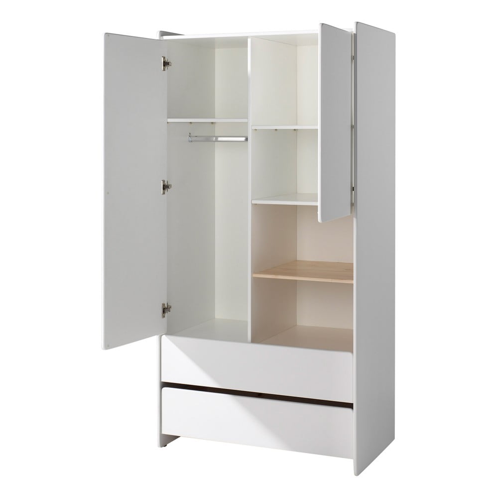 Biela detská šatníková skriňa Vipack Kiddy