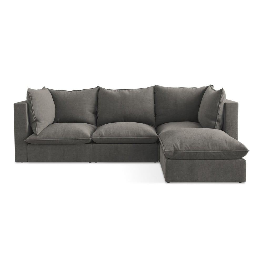 Tmavosivá rohová pohovka (pravý roh/s leňoškou) Manao – Makamii