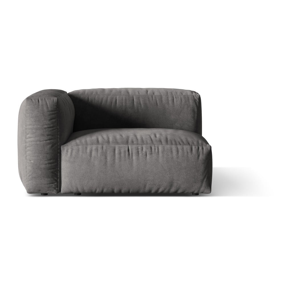 Sivý zamatový modul pohovky (ľavý roh) Martina – Micadoni