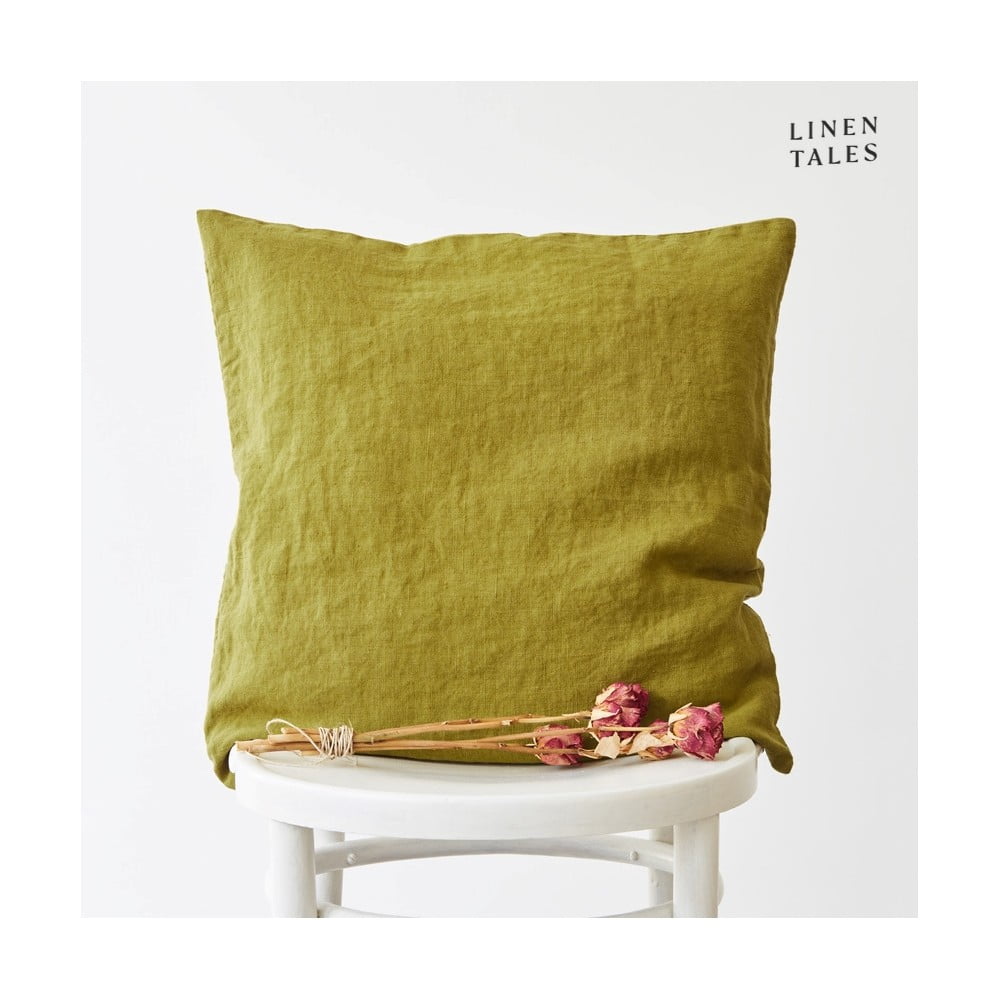 Ľanová obliečka na vankúš 45x45 cm Moss Green – Linen Tales