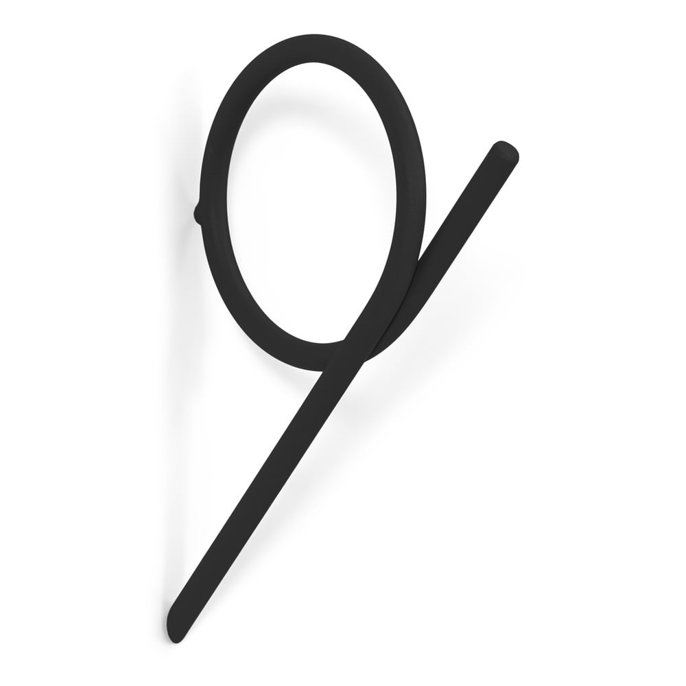 Čierny nástenný kovový háčik Tuba L – Spinder Design