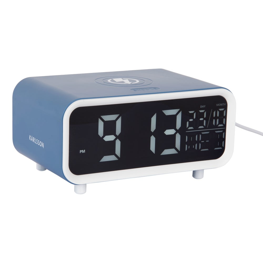 Digitálny budík s bezdrôtovou nabíjačkou Chunky LED – Karlsson