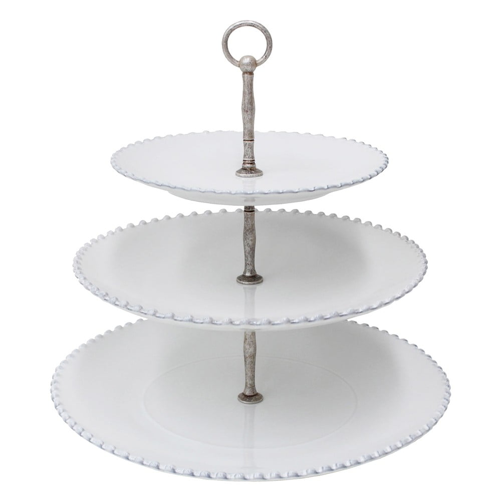 Biely kameninový etažér Costa Nova Pearl